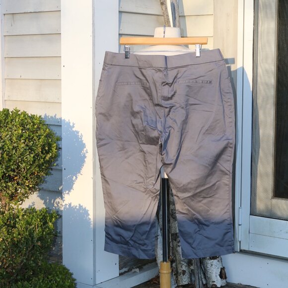 Lee Style Up Plus Size Grey Stretch Cotton Pull On Cropped Twill Pants Sz 20W - Picture 3 of 5